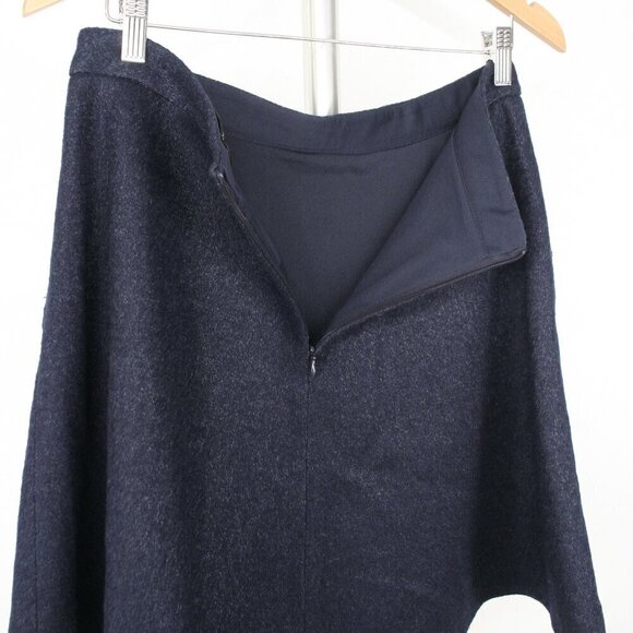 Banana Republic Factory Wool Blend Navy Blue Pockets A-Line Mini Skirt Sz 6 - Picture 7 of 10